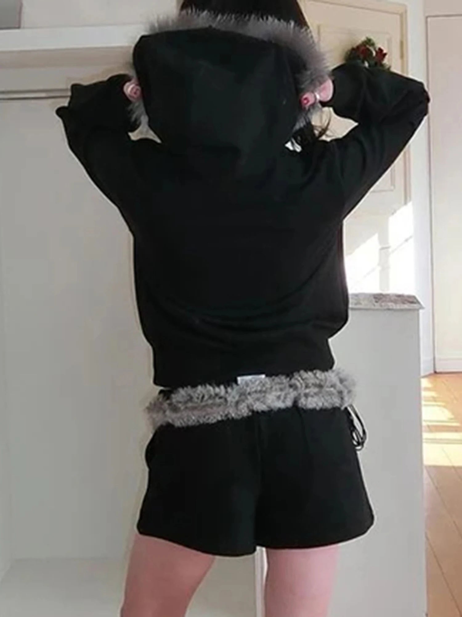 Winter Faux Fur Hooded Coat